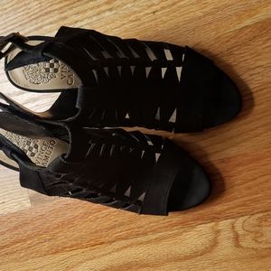 Vince Camuto black suede heels